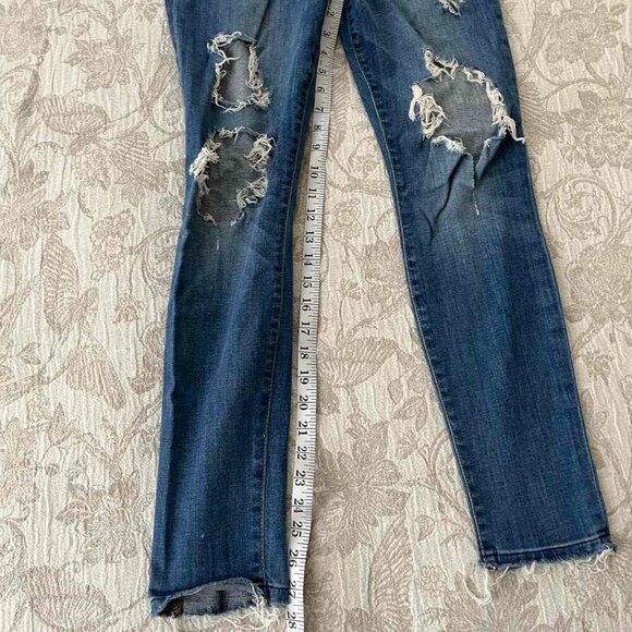 Joe's Jeans Mid-rise Skinny Ankle Raw Hem Stretch Size 28W - Picture 6 of 7